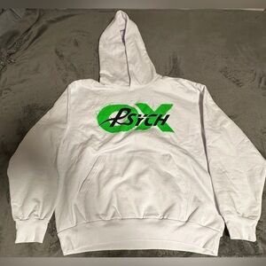 PsychWorld White Hoodie with Green Logo New